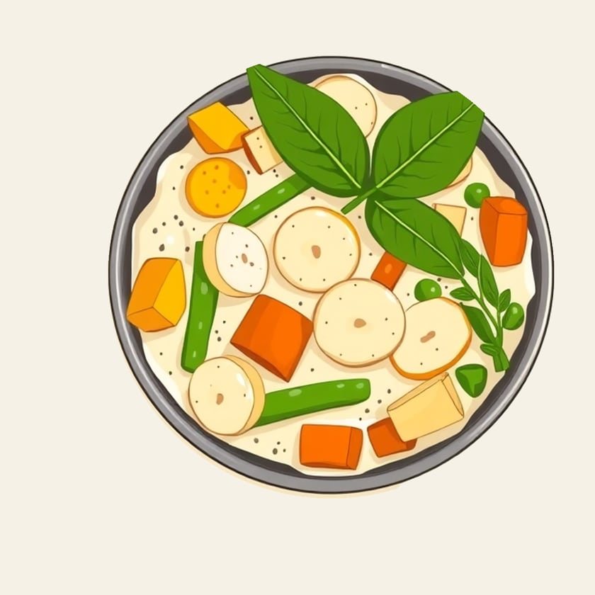 Drawing of Avial in a steel bowl